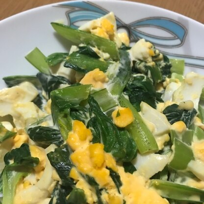 初めて小松菜をサラダに使いましたが、ゆで卵ととても合っていておいしかったです！
また作らせて頂きたいです(^ ^)